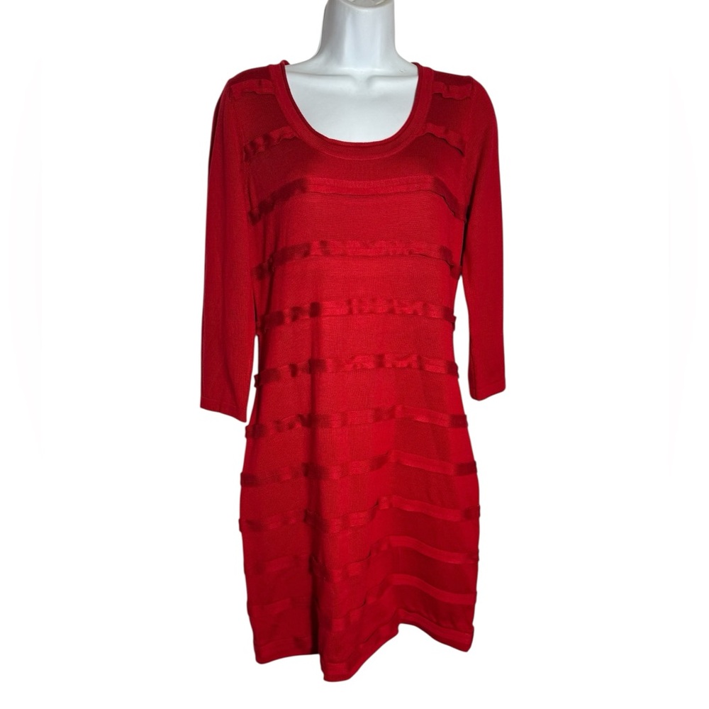 Calvin Klein Dress Size Medium Vibrant Red Long Sleeve Dress